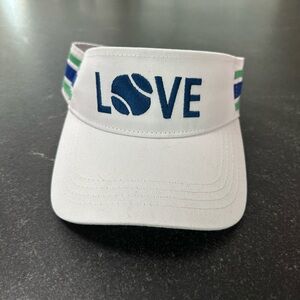 Women's White and Blue Tennis Visor